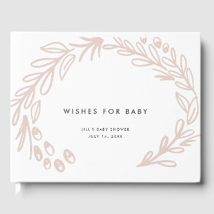 Livre D'or Voeux Floraux rose pour bébé