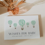 Livre D'or Voeux pour bébé | Baby shower à ballon à air chaud<br><div class="desc">Un baby shower Invitation vous invite à partager vos souhaits et votre sagesse avec ce livre d'hôtes vert et blanc à la menthe. Le design chic et neutre de genre présente cinq illustrations de montgolfières en aquarelle de menthe pastel, avec "Wives for Baby" en dessous. Personnalisez la couverture et la...</div>