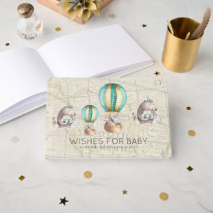 Livre D'or Vœux pour bébé Baby Shower Montgolfière