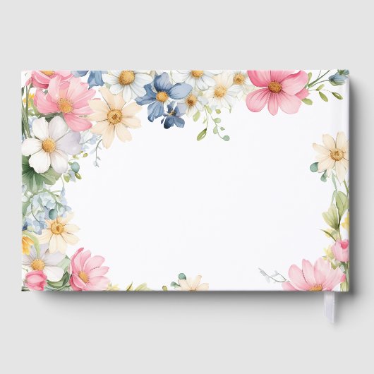 Livre D'or Voeux pour bébé! Fleur sauvage, Baby shower Guest  (Verso)