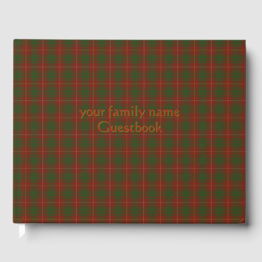 Livre D'or Vos initiales sur Bruce Clan tartan (Recto)