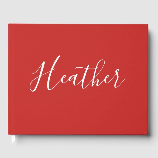 Livre D'or Votre script blanc personnalisé en rouge (Recto)