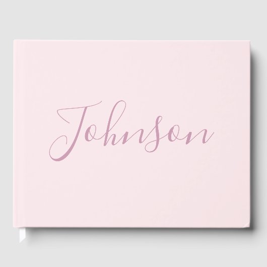 Livre D'or Votre texte | Élégant Script & Soft Blush Rose (Recto)