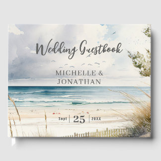 Livre D'or Watercolor Beach Coastal Destination Mariage