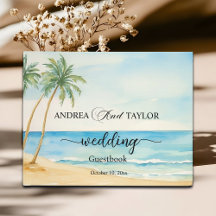 Watercolor Beach et Palm Trees Mariage élégant