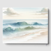 Livre D'or Watercolor Beach Waves Rustic Coastal Mariage (Verso)