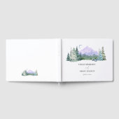 Livre D'or Watercolor Mountains Forêt Mariage élégant (Complet)