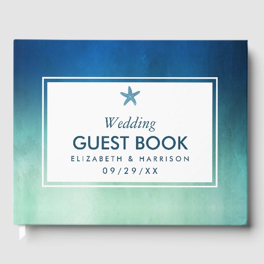 Livre D'or Watercolor Ocean Starfish Beach Wedding (Recto)