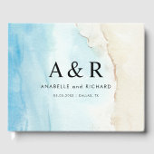 Livre D'or Watercolor Sand Beach Tropical Destination Mariage (Recto)