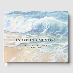 Livre D'or Watercolor Sea Ocean Waves Funeral