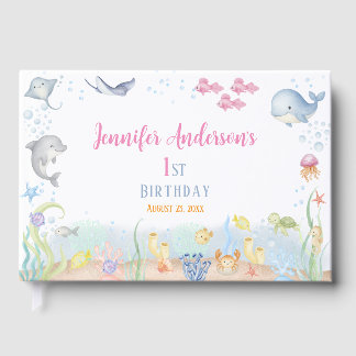 Livre D'or Watercolor Under the Sea Girl First Birthday