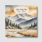 Livre D'or Watercolor Winter Mountain Scene (Recto)
