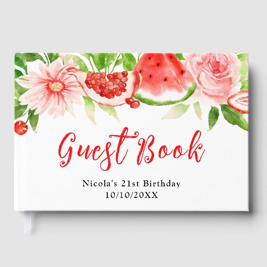 Livre D'or Watermelon and Pomegranate Birthday (Recto)