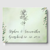 Livre D'or Wedding Guest Book, Personalized Linen Wedding  (Recto)