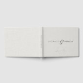 Livre D'or Wedding Monogram White Faux Linen  (Complet)