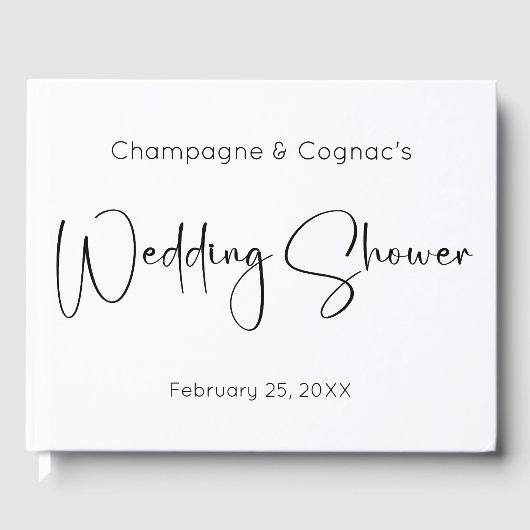 Livre d'or Wedding shower de script moderne (Recto)