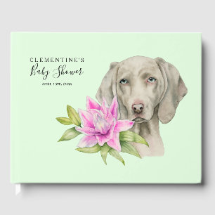 Livre D'or Weimaraner Chien et Lily Aquarelle Baby shower