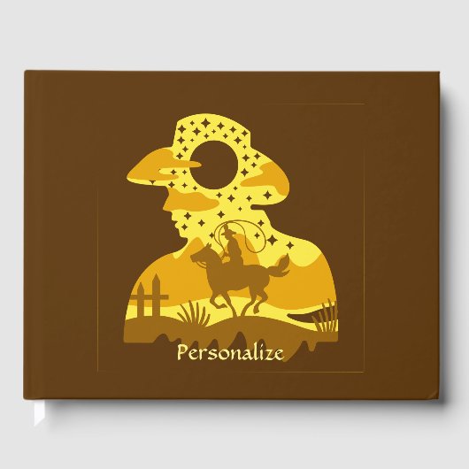 Livre D'or Western Cowboy Horse Lasso Wild West (Recto)