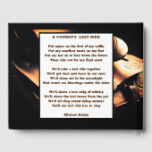 Livre D'or Western Saddle & Cowboy's Prayer Memorial (Verso)