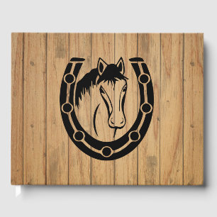 Livre D'or Western Wood Mariage Horse Pays équestre