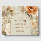 Livre D'or Whimsical Boho Terracotta Beige Olive Wedding Book (Recto)