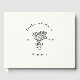 Livre D'or Whimsical, dessiné à la main mariage