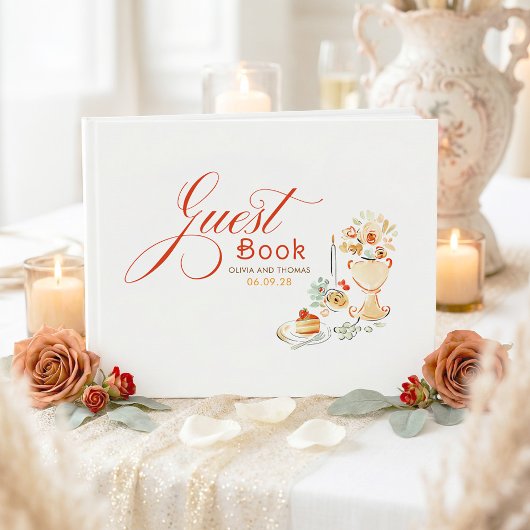 Livre D'or Whimsical Floral Quirky Hand Drawn Fall Wedding