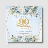 Livre D'or Whimsical Gold Frame Dusty Blue Flowers 90th  (Recto)