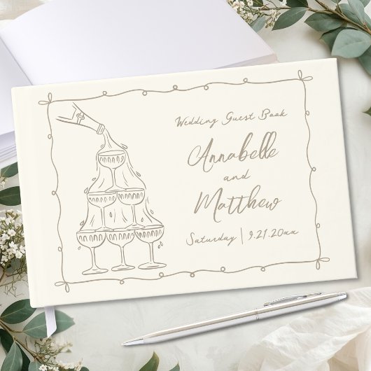Livre D'or Whimsical Retro Hand Drawn Wedding