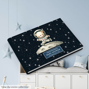 Livre D'or Whimsical Teddy Bear Astronaut Baby shower garçon