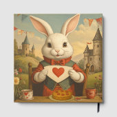 Livre D'or Whimsical White Rabbit Hearts Enchanted Wonderland (Verso)