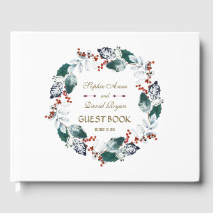 Livre D'or Whimsical Winter Holy Berries Wreath Mariage