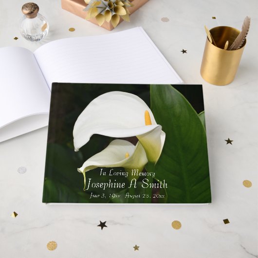 Livre D'or White Calla Lilies Floral (Recto ouvert)