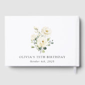 Livre D'or White Flowers, Cream Flowers, Boho, Birthday (Verso)