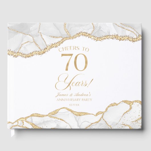 Livre D'or White Gold Agate 70th Wedding Anniversary Party (Recto)