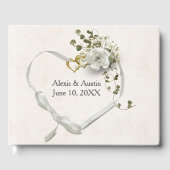 Livre D'or White Rose and Heart With Scripture Verse (Recto)