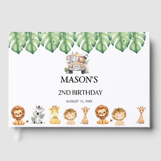 Livre D'or Wild One Jungle Safari Birthday for Boys (Recto)
