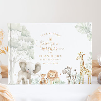 Livre D'or Wild One Jungle Safari Guestbook