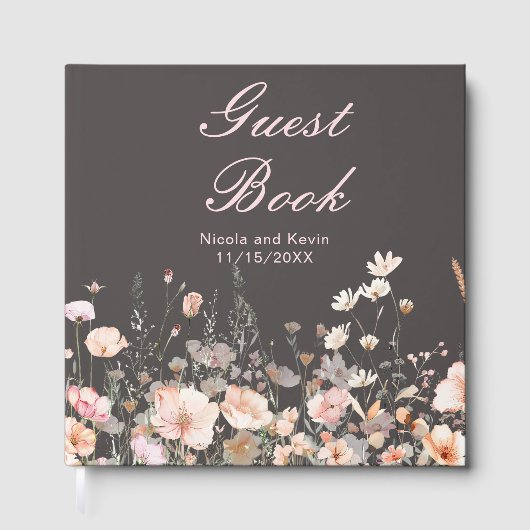 Livre D'or Wildflower Spring Blush Pink Floral Wedding (Recto)