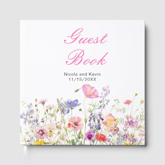 Livre D'or Wildflower Spring Floral Wedding Guest Book (Recto)