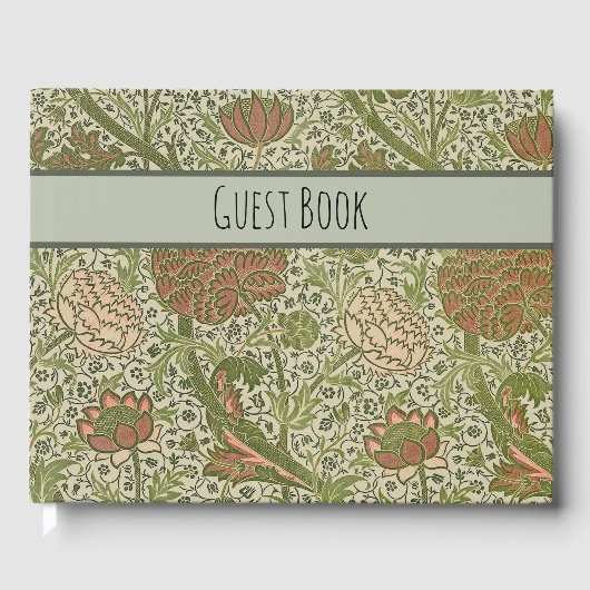 Livre D'or William Morris Cray Fleur de Sage Floral Botanique (Recto)