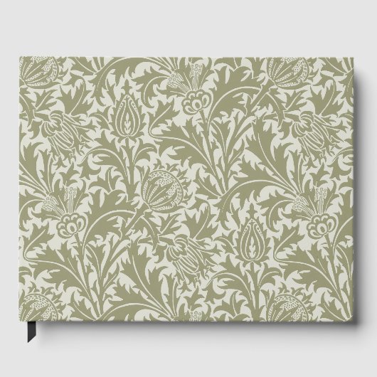 Livre D'or William Morris Thistle Sage Green Motif (Recto)