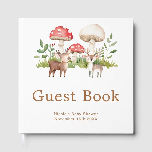 Livre D'or Woodland Deer Baby Shower (Recto)