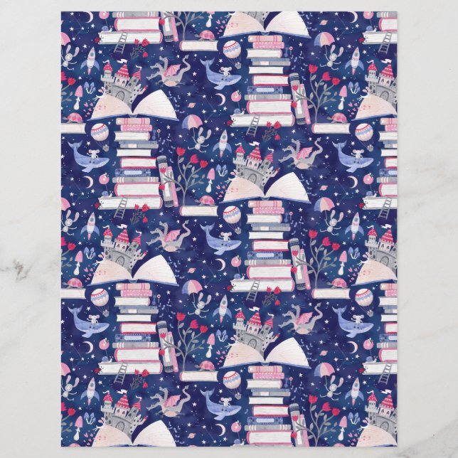 Livre Fairytale Castle Blue Scrapbook Papier (Devant)