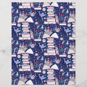 Livre Fairytale Castle Blue Scrapbook Papier