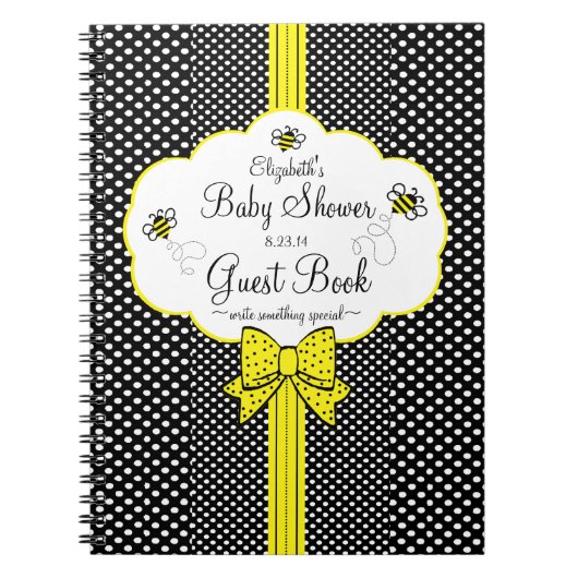 Livre jaune et noir | d'abeille de baby shower (Devant)