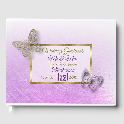 Livre Mariage Lavender et Gold Butterfly (Recto)