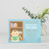 Livre mignon orienté, invitation de douche de bébé (Debout devant)