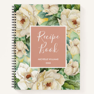 Livre moderne Rose Gold Magnolia Nom floral