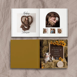 Livre photo adorable de bébé de style campagnard